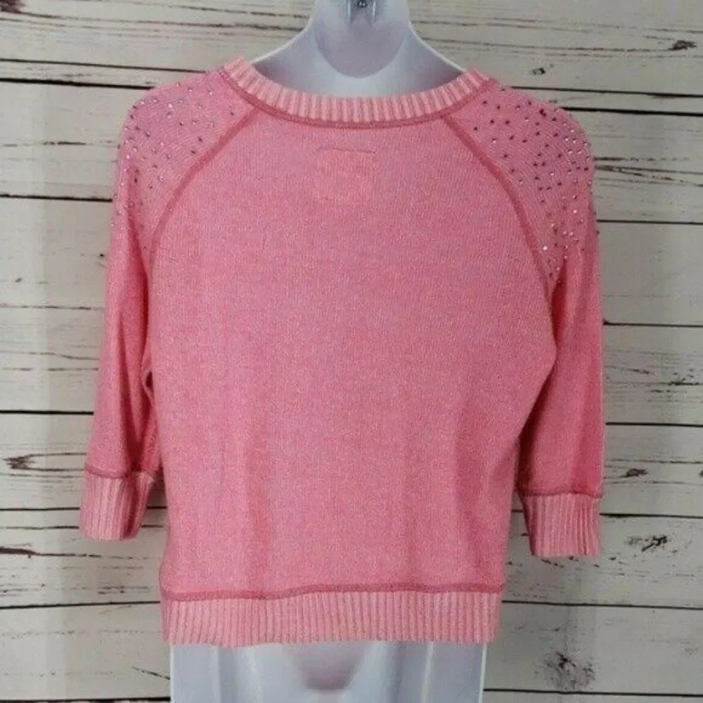 Justice‎ Girl's Pink Jeweled Sweater SZ 14